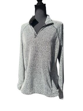 Light Black and White  Quarter-Zip Turtleneck Pullover Size Large